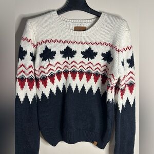 Canadiana Youth‎ Navy and Red Patterned Sweater size XL
